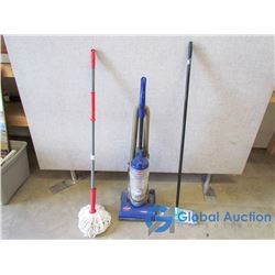 Mop, dust mop & Bissell Bagless Vacuum - OFFSITE