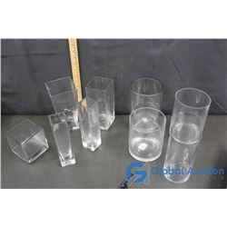Square and Round Glass Vases