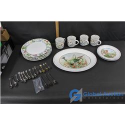 Wild Flower Meadow Dish Set With Mugs and Collector Spoons