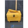 Image 1 : Vintage Wooden Shoe Shine Box & Contents