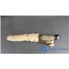 Image 1 : Small Bone Handle Knife With Handmade Animal Sheath