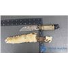 Image 2 : Small Bone Handle Knife With Handmade Animal Sheath