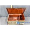 Image 4 : Wood & Tin Jewelry Box With Key (locks)