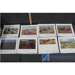 8 Assorted Western Themed Laminated Prints