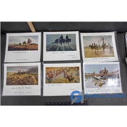 6 Assorted Western Themed Laminated Prints