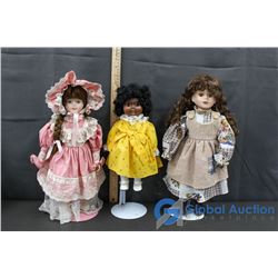 (3) Porcelain Dolls