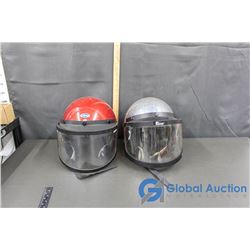 (2) Motorcycle Helmets with Face Shields