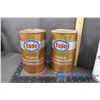 Image 2 : Oil Tins: (2) Esso (Full), (2) Shell & 1 BA Empty