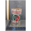 Image 4 : Oil Tins: (2) Esso (Full), (2) Shell & 1 BA Empty