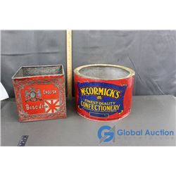 English Biscuits Tin and Mc'cormick's Finest Quality Confectionary Tin