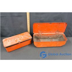 (2) Orange Metal Cases