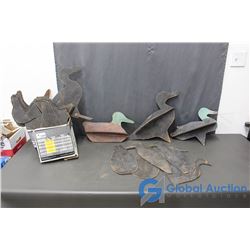 Large Group of Wooden Goose Decoys