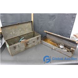 (2) Grey Metal Toolboxes & Contents