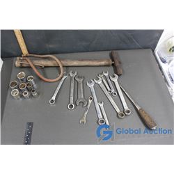Bicycle Pump, Assorted Wrenches & Sockets