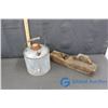 Image 1 : Vintage Galvanized Gas Can & Wooden Plainer