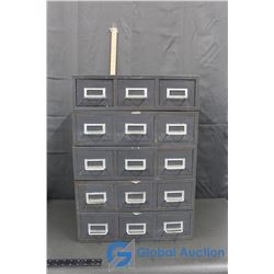 5 Grey Metal File 3 Drawer Cabinets