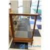 Image 2 : Antique Oak Glass Display Case w/Cast Feet