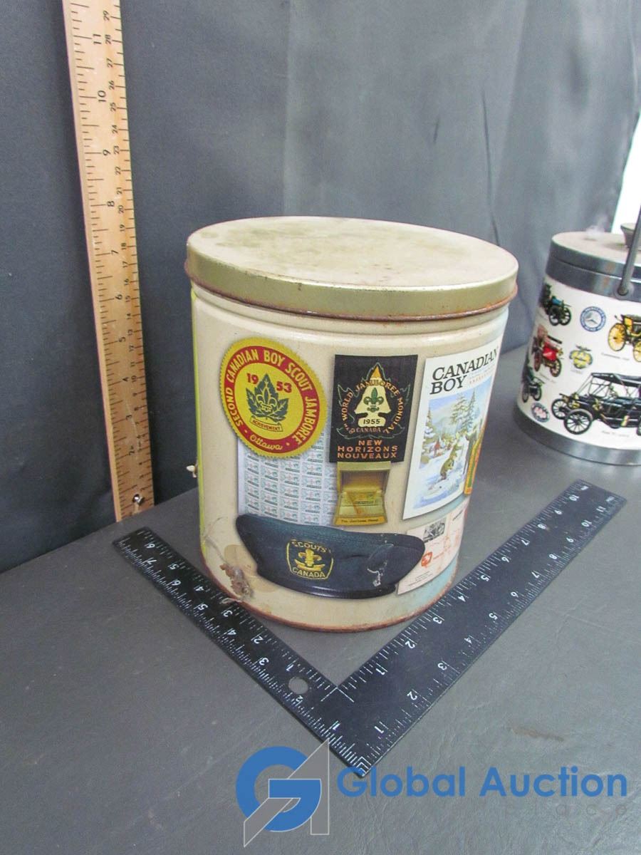 Boy Scout Cooler, GM & Neal Bros Ltd Tins