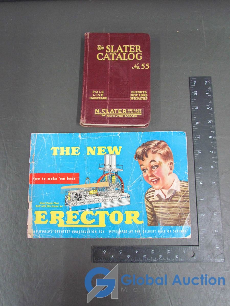 Slater Tools No.55 Catalogue From 1955 & 1951 Erector Toy Catalogue