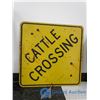 Image 1 : Metal Cattle Crossing Sign