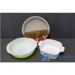 Pyrex Bowl, Corningware Casserole Dish & Pie Plate