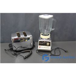 Vintage Sunbeam Automatic Toaster (Working) & Sunbeam Osterizer 14 Speed Blender