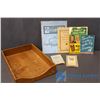 Image 1 : Wooden Paper Tray & Assorted Books