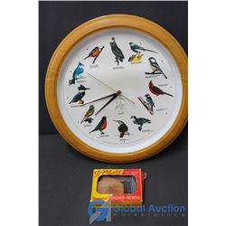 Antique 'Darn Easy' Darner & Mender; National Audubon Society Bird Clock (Working)