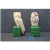 Image 6 : 2 Chalkware Owl Book Ends; 4 Small Chalkware Figurines; Candy Dish
