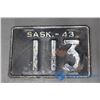 Image 1 : 1943 3 Digit SK Licence Plate