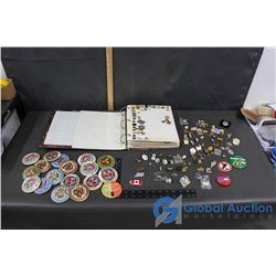 Binder & Bag of Assorted Pins (Norsk Hostfest)