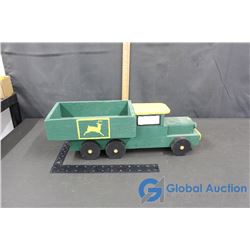 Wooden John Deere Painted Toy Truck