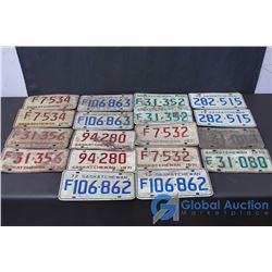 (9) Pairs of 1970-1972 Saskatchewan License Plates