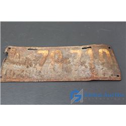 1926 Sask License Plate