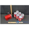 Image 2 : A 6 Pack of Coca-Cola Cans and A Tin Massey Ferguson Mailbox Coin Bank