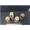 Image 7 : Vintage Wooden Crate With (4) Spices Tin Cans