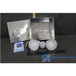Delacre Tin Box With Light Bulb Erasers and Can Opener
