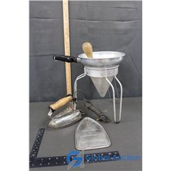 Electric Iron and Strainer