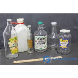 Vintage Glass Bottles and a Eatonia Milk Jug