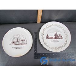 (2) Decorative Plates (Queens Ave United Church in B.C and St Micheals Church in Saskatoon)