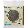 Image 1 : 1958 Polland 2 Zlote Coin in MS High Grade