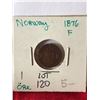 Image 1 : 1876 Norway 1 Ore Coin in Fine Grade