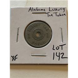 Vintage ALABAMA Luxury Tax Token Extra Fine Grade