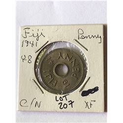 1941 Fiji Penny in Extra Fine Grade