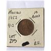 Image 1 : 1952 Macau 10 Avos Brilliant Uncirculated High Grade
