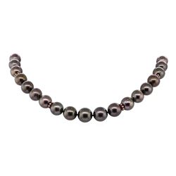 2.98 ctw Ruby, Diamond and Tahitian Pearl Necklace - 14KT Yellow Gold
