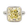 Image 2 : 11.51 ctw Fancy Intense Yellow Diamond and White Diamond Ring - Platinum