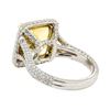 Image 3 : 11.51 ctw Fancy Intense Yellow Diamond and White Diamond Ring - Platinum