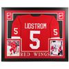 Image 1 : Nicklas Lidström Signed Detroit Red Wings 35x43 Custom Framed Jersey (JSA COA)