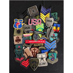 MILITARY EMBROIDERED PATCHES LOT (50 PATCHES)